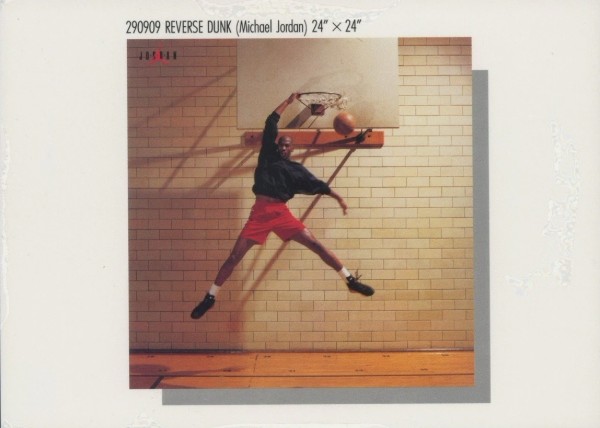 1982-92 Nike Poster Cards #290909 Michael Jordan - Reverse Dunk (1990) Front