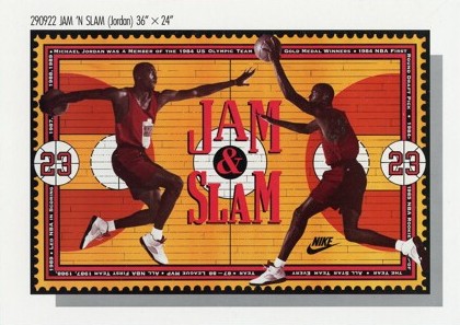 1982-92 Nike Poster Cards #290922 Michael Jordan - Jam 'N Slam (Jordan) (1990) Front