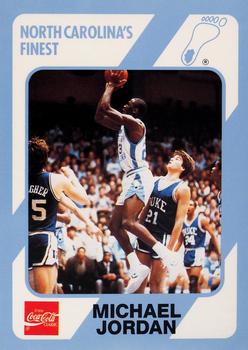 1989 Collegiate Collection North Carolina's Finest #18 Michael Jordan - COR: R mark on front Front
