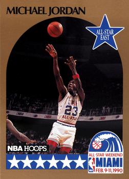 1990-91 Hoops #5 Michael Jordan - UER: Won slam dunk in '87 & '88, not '86 & '88 Front