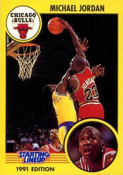 1991 Kenner Starting Lineup Cards #NNO Michael Jordan - VAR: Dunking (red uniform) Front