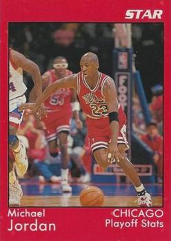 1991 Star Michael Jordan - Red Border #3 Michael Jordan - Playoff Stats Front