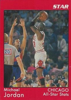 1991 Star Michael Jordan - Red Border #4 Michael Jordan - All-Star Stats Front