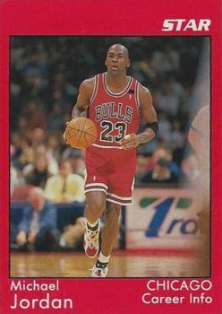 1991 Star Michael Jordan - Red Border #5 Michael Jordan - Career Info Front