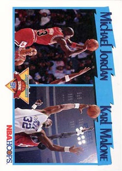 1991-92 Hoops #306 Michael Jordan / Karl Malone Front