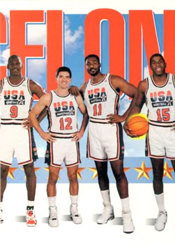 1991-92 SkyBox #545 Michael Jordan / John Stockton / Karl Malone / Magic Johnson Front