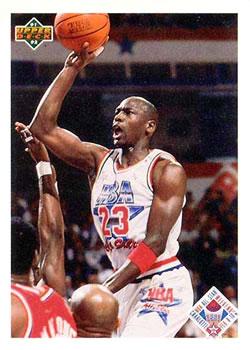 1991-92 Upper Deck #48 All-Star Checklist (Michael Jordan) - All-Star Checklist: 49-72; VAR: 1991 "Upper Deck" text hologram on back Front