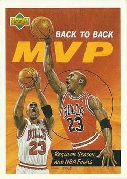 1991-92 Upper Deck Italian #107 Michael Jordan - Back-to-Back MVP; VAR: Hologram on back is 1992 style (Diamond logo) Front
