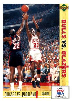 1991-92 Upper Deck Italian #172 Chicago vs. Portland - VAR: Hologram on back is 1992 style (Diamond logo) Front