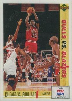 1991-92 Upper Deck Italian #176 Chicago vs. Portland - VAR: Hologram on back is 1992 style (Diamond logo) Front