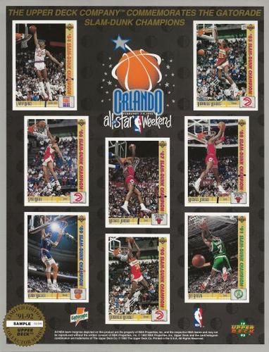 1991-92 Upper Deck Sheets #NNO Orlando All-Star Weekend Gatorade Slam Dunk Champions Front
