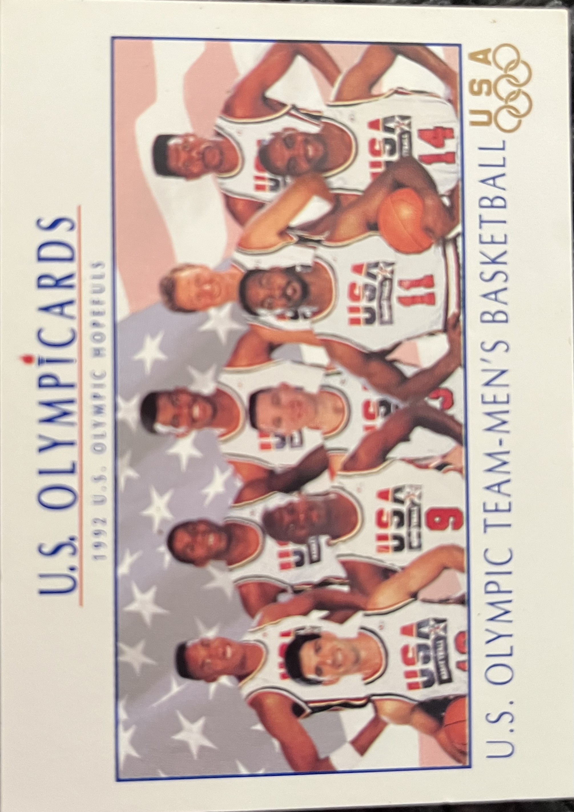 1992 Impel U.S. Olympic Hopefuls #18 U.S. Olympic Basketball Team Front
