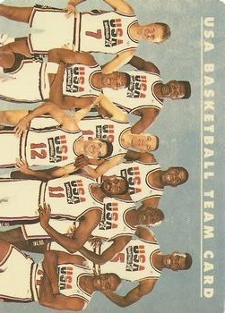 1992 SkyBox USA #NNO USA Basketball Team Card - Plastic Front