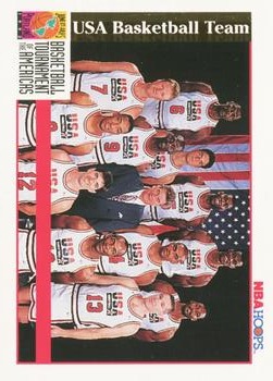 1992-93 Hoops #NNO USA Basketball Team - Issued in Series One foil packs Front