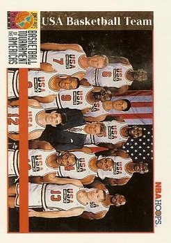 1992-93 Hoops #USA USA Basketball Team - VAR: Has "USA" notation top left on the back Front