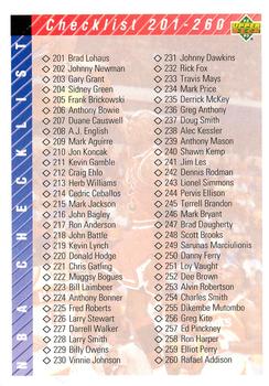 1992-93 Upper Deck #310 Checklist: 201-310 - VAR: Hologram on back is 1992 style (Diamond logo) Front