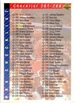1992-93 Upper Deck #310 Checklist: 201-310 - VAR: Hologram on back is 1993 style (Upper Deck text and diamond logo) Front