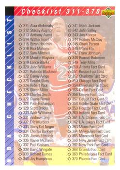 1992-93 Upper Deck #419 Checklist: 311-420 Front
