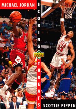 1992-93 Upper Deck #62 Michael Jordan / Scottie Pippen - VAR: Hologram on back is 1993 style (Upper Deck text and diamond logo) Front