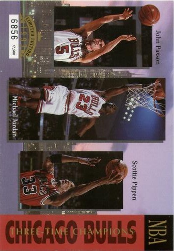 1992-93 Upper Deck Authenticated Collector Series Jumbo #NNO 1993 Chicago Bulls Three-Time Champions Front