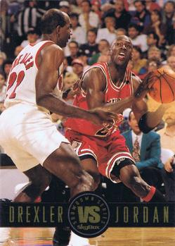 1993-94 SkyBox Premium - Showdown Series #SS11 Clyde Drexler / Michael Jordan Front