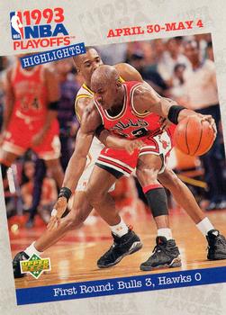 1993-94 Upper Deck #180 First Round: Bulls 3, Hawks 0 Front