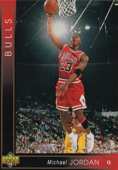 1993-94 Upper Deck #23 Michael Jordan - VAR: .516 career FG% on back, upper right corner of front photo is different, born "Feb." Front
