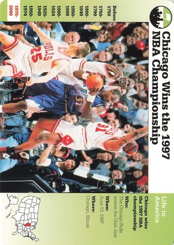 1994-01 Grolier Story of America Cards #118.9 Chicago Wins the 1997 NBA Championship Front