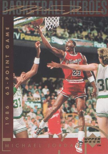1994-95 Upper Deck - Basketball Heroes: Michael Jordan Jumbo #38 Michael Jordan - 1986 63-Point Game Front