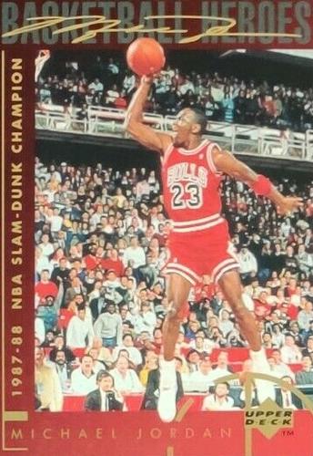 1994-95 Upper Deck - Basketball Heroes: Michael Jordan Jumbo #39 Michael Jordan - 1987-88 NBA Slam Dunk Champion Front