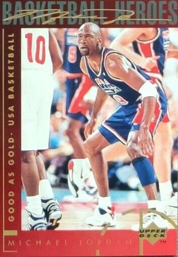 1994-95 Upper Deck - Basketball Heroes: Michael Jordan Jumbo #42 Michael Jordan - Good As Gold - USA Basketball Front