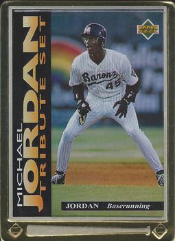 1995 Upper Deck Michael Jordan Tribute Set #JT4 Michael Jordan - Baserunning Front