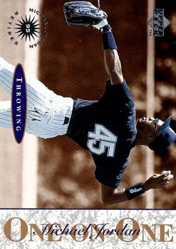 1995 Upper Deck Minor League - Michael Jordan One On One #1 Michael Jordan - Throwing Front