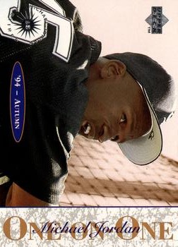 1995 Upper Deck Minor League - Michael Jordan One On One #9 Michael Jordan - '94 Autumn Front