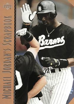 1995 Upper Deck Minor League - Michael Jordan Scrapbook #MJ9 First Home Run Front
