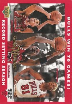 1995-96 Collector's Choice - "Bulls Win 70 Games!" Commemorative #NNO Bulls Win 70 Games! Front