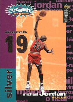 1995-96 Collector's Choice - You Crash the Game Silver: Assists/Rebounds #C1 Michael Jordan - VAR: 3/19/96 L Front