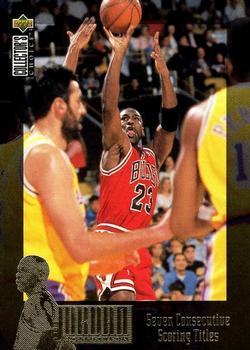 1995-96 Collector's Choice Italian II - The Jordan Collection #JC1 Michael Jordan - Seven Consecutive Scoring Titles Front
