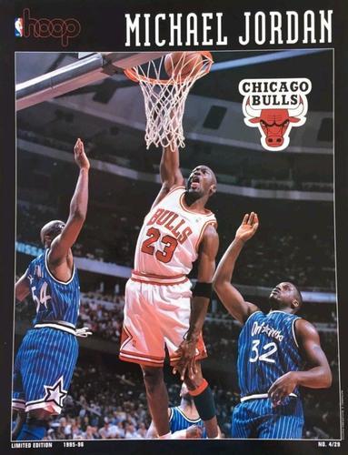 1995-96 Hoop Magazine Mother's Cookies - New England Ford Dealers #4 Michael Jordan Front