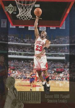 1995-96 Upper Deck The Jordan Collection Jumbo #JC11 Career NBA Playoff Scoring Leader Front
