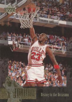 1995-96 Upper Deck The Jordan Collection Jumbo #JC7 Rising to the Occasion Front