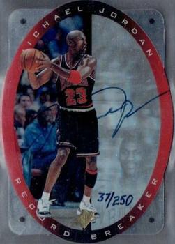1996 SPx #R1 Michael Jordan - Record Breaker-Auto.-D.G. Only Front