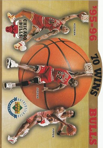 1996 Upper Deck Authenticated '95-96 Chicago Bulls 70 Wins #NNO '95-96 Chicago Bulls - 70 Wins Front