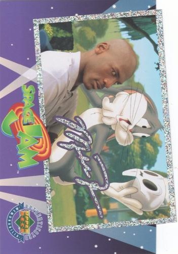 1996 Upper Deck Authenticated Space Jam #NNO Michael Jordan / Bugs Bunny - Bugs Bunny Holding Skull Front