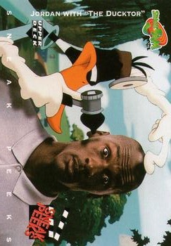 1996 Upper Deck Space Jam #51 Jordan with "The Ducktor" (Michael Jordan / Daffy Duck) Front