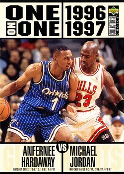 1996-97 Collector's Choice #356 Anfernee Hardaway / Michael Jordan / Gary Payton / John Stockton / Jason Kidd / Avery Johnson / Mookie Blaylock / Damon Stoudamire Front