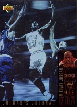 1996-97 Collector's Choice French - Jordan's Journal #J1 Michael Jordan - November Front