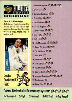 1996-97 Collector's Choice German #196 Matt Geiger / Michael Jordan Front