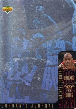 1996-97 Collector's Choice International English Jordan's Journal #J3 Michael Jordan - January Front