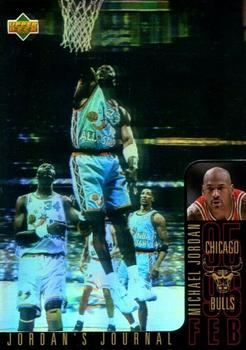 1996-97 Collector's Choice International English Jordan's Journal #J4 Michael Jordan - February Front